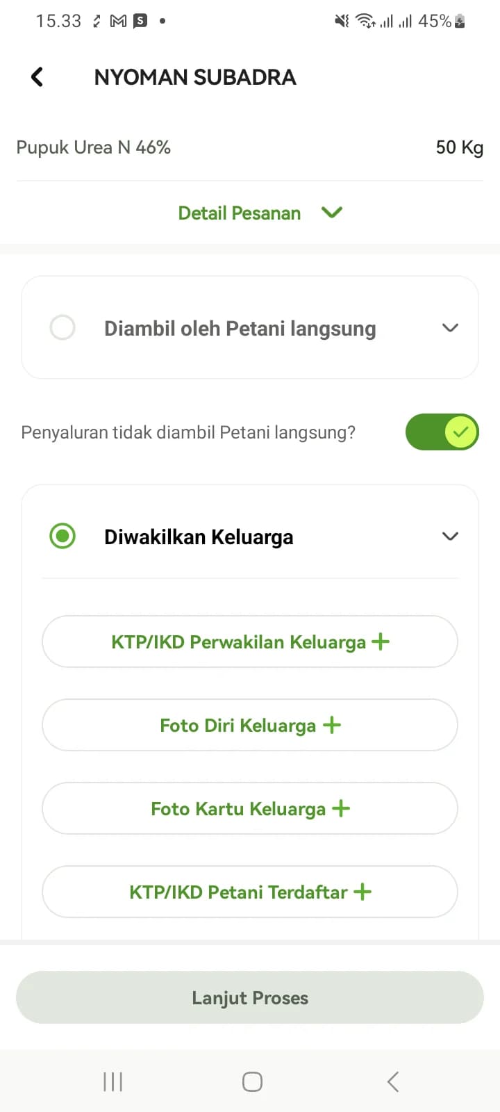 Daftar dokumen skema Diwakilkan Keluarga